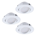 Eglo - ZESTAW 3x ściemnialnych opraw LED wpuszczanych PINEDA LED/5,5W/230V