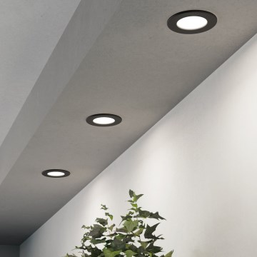 Eglo - ZESTAW 3x WPUSZCZANE OPRAWY SUFITOWE LED/3,7W/230V 2700/4000/6500K śr. 8,8 cm czarne