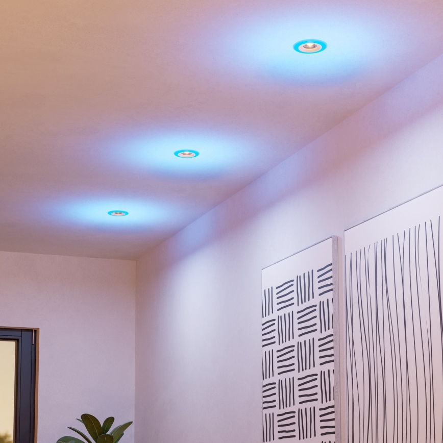 Eglo - ZESTAW 3xLED RGBW Ściemnialna łazienkowa oprawa wpuszczana 3xLED/3,8W/230V 2700-6500K IP44 + zdalne sterowanie