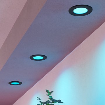 Eglo - ZESTAW 3xLED RGBW ściemnialne łazienkowe oprawy wpuszczane LED/2,8W/230V 2700-6500K śr. 8,8 cm IP44 czarne