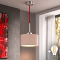 Eglo - Žyrandol LED na linkach TUNJA 1xE27/60W/230V, śr. 20 cm, beżowy/czerwony