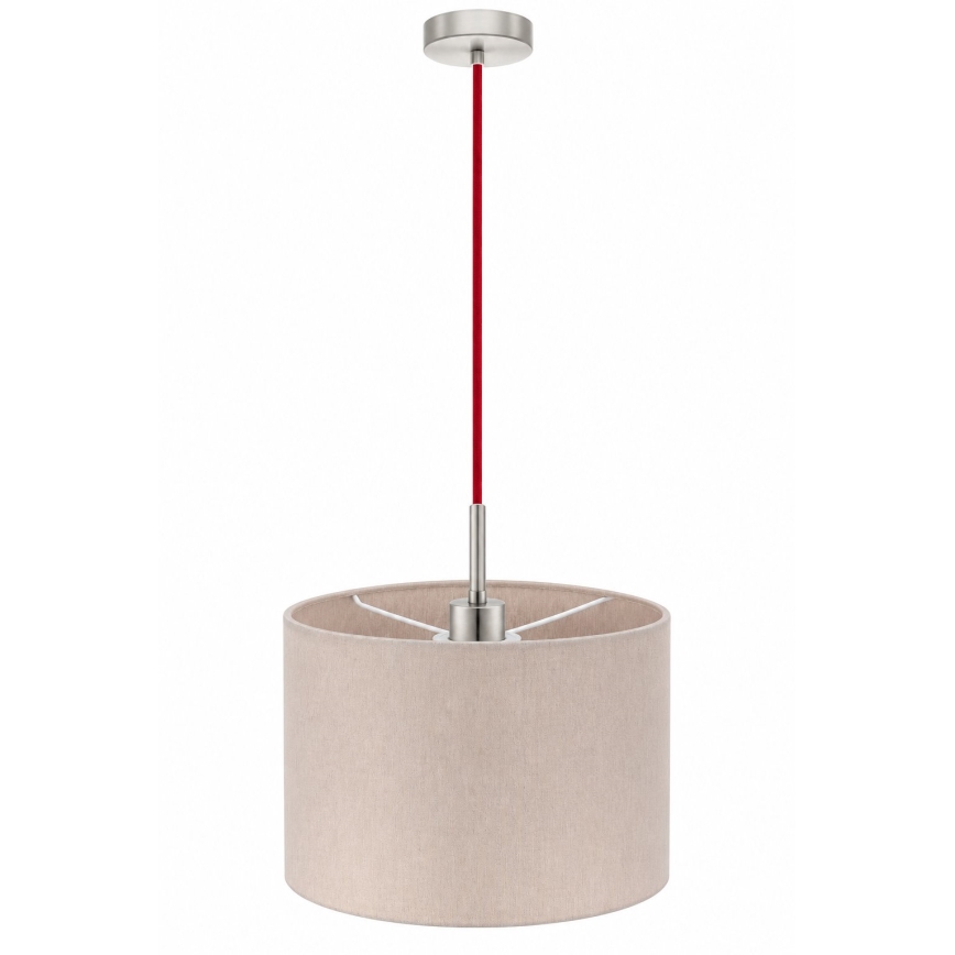 Eglo - Žyrandol LED na linkach TUNJA 1xE27/60W/230V, śr. 20 cm, beżowy/czerwony