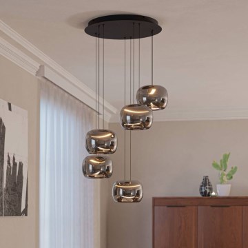 Eglo - Żyrandol LED ściemnialny na linkach 5xLED/5,8W/230V czarny/przydymiony