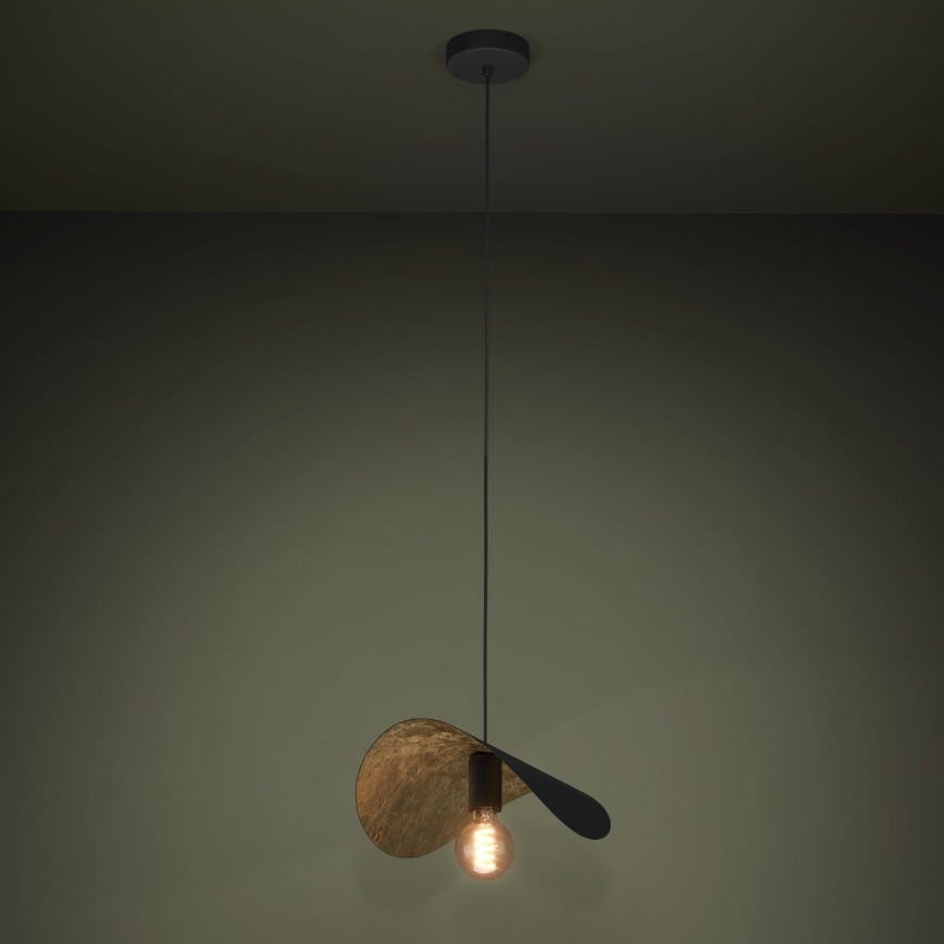 Eglo - Żyrandol na lince 1xE27/40W/230V 41 cm czarny/złoty