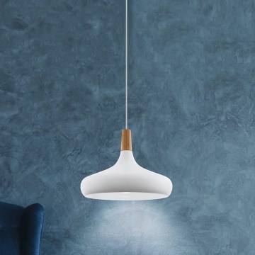 Eglo - Żyrandol na lince 1xE27/40W/230V śr. 40 cm biały - FSC certyfikowano