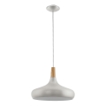 Eglo - Żyrandol na lince 1xE27/40W/230V śr. 40 cm srebrny - FSC certyfikowano