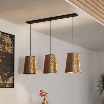 Eglo - Żyrandol na lince 3xE27/25W/230V złoty/różowy