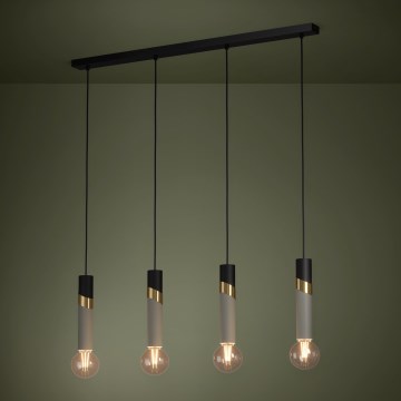 Eglo - Żyrandol na lince 4xE27/40W/230V czarny/złoty