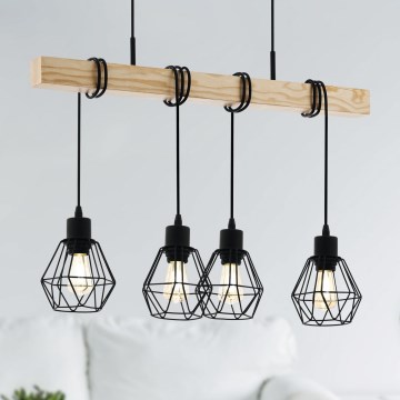 Eglo - Żyrandol na lince TOWNSHEND 4xE27/60W/230V basket