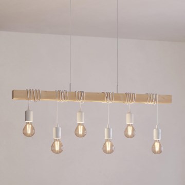 Eglo - Żyrandol na lince TOWNSHEND 6xE27/60W/230V - certyfikat FSC