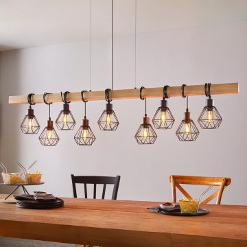 Eglo - Żyrandol na lince TOWNSHEND 9xE27/60W/230V - certyfikat FSC