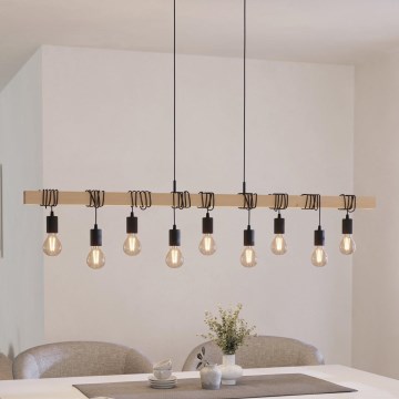 Eglo - Żyrandol na lince TOWNSHEND 9xE27/60W/230V - certyfikat FSC