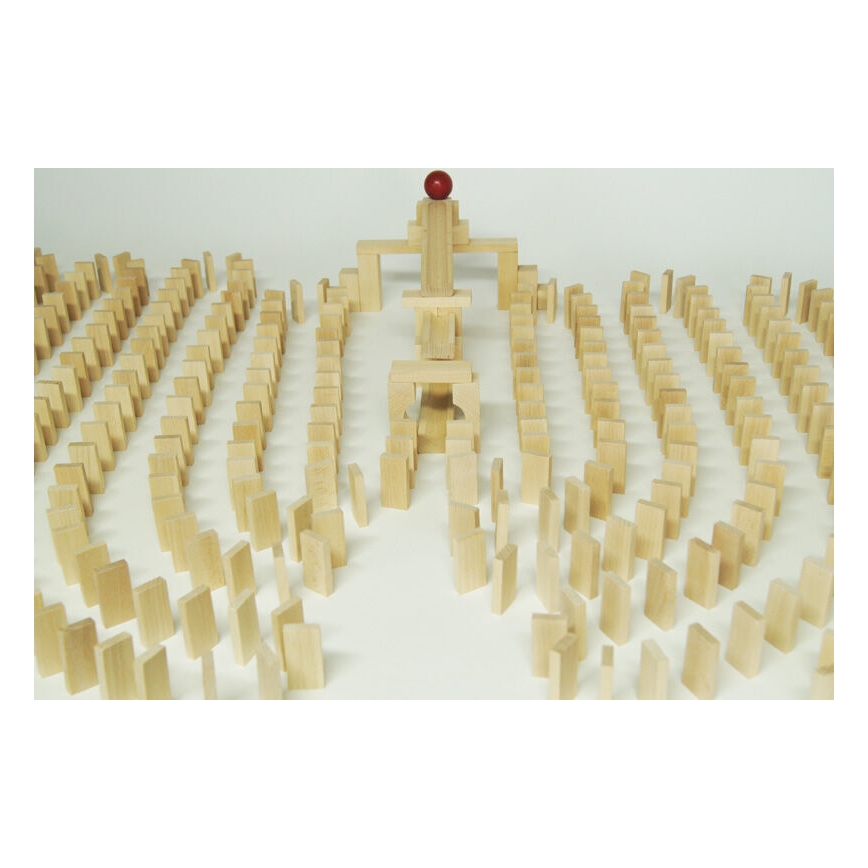 EkoToys - Drewniane domino 830 szt buk
