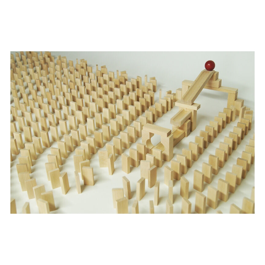 EkoToys - Drewniane domino 830 szt buk