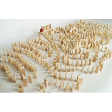 EkoToys - Drewniane domino 830 szt buk
