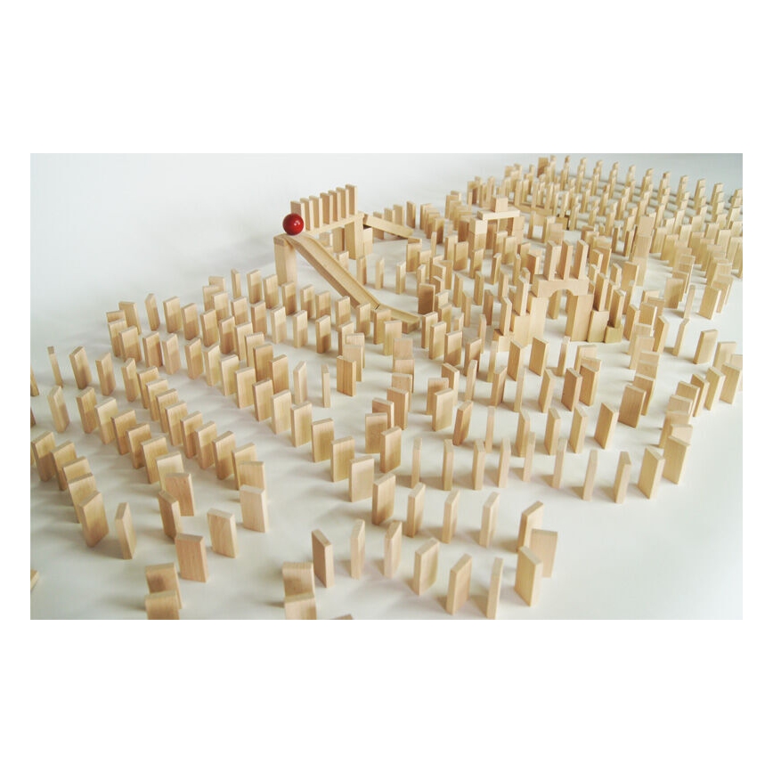 EkoToys - Drewniane domino 830 szt buk