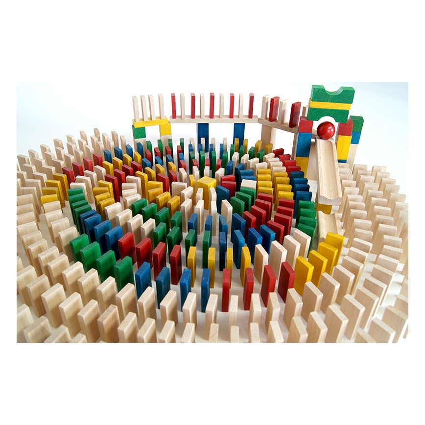 EkoToys - Drewniane domino kolorowe 430 szt.