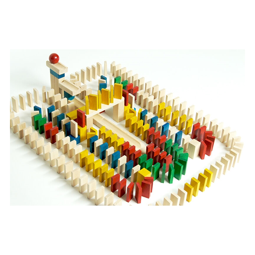 EkoToys - Drewniane domino kolorowe 830 szt.
