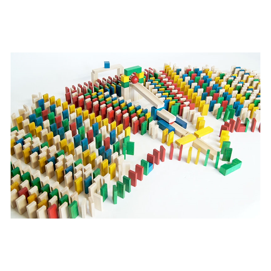 EkoToys - Drewniane domino kolorowe 830 szt.