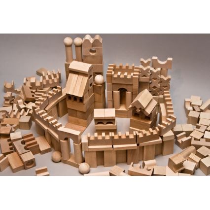 EkoToys - Drewniane klocki naturalne 220 szt.