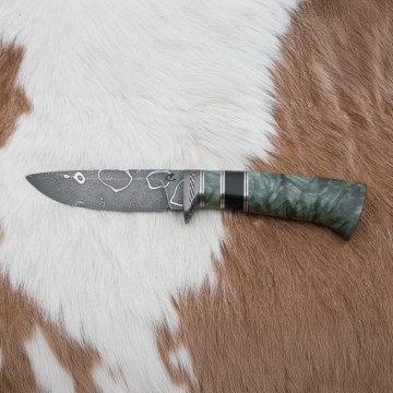 Ekskluzywny nóż damasceński 11,6 cm klon/heban