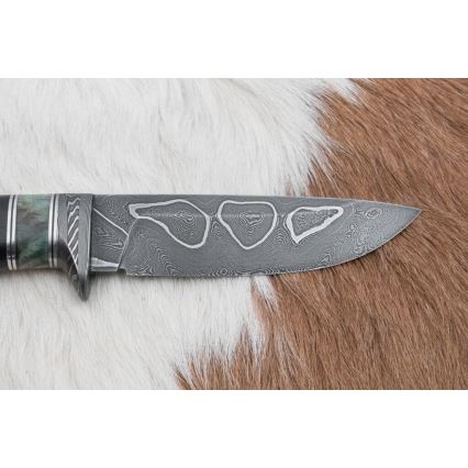 Ekskluzywny nóż damasceński 11,6 cm klon/heban