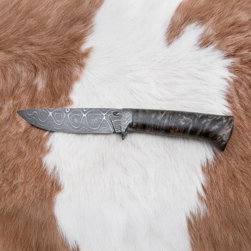 Ekskluzywny nóż damasceński 12,7 cm klon/agat
