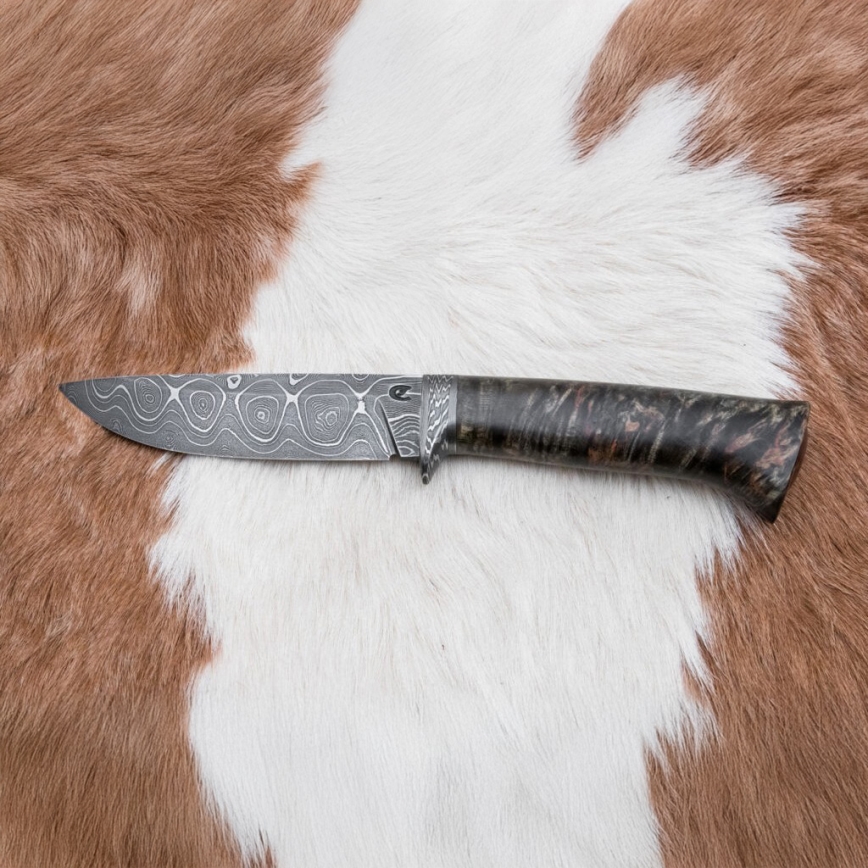 Ekskluzywny nóż damasceński 12,7 cm klon/agat