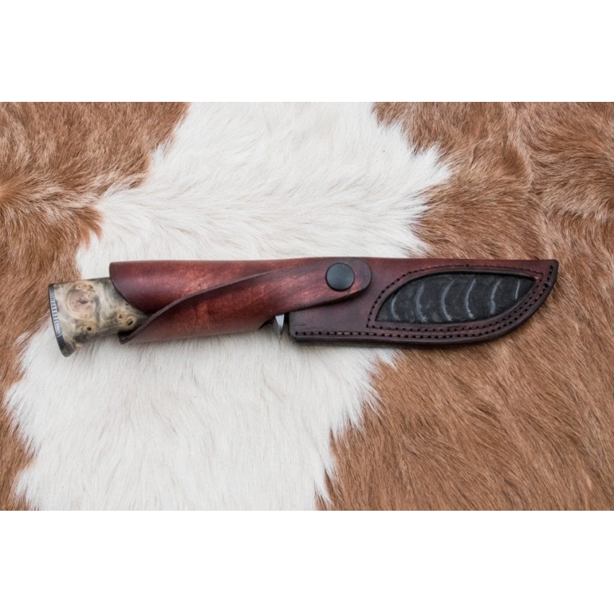 Ekskluzywny nóż damasceński 13 cm kasztanowiec