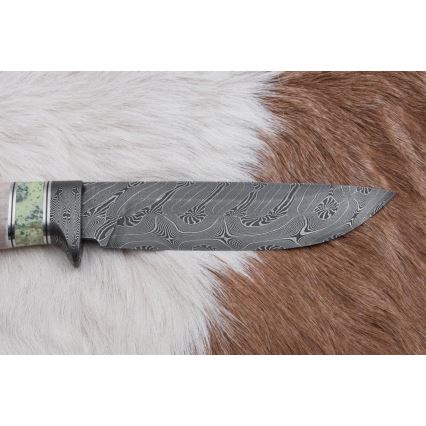 Ekskluzywny nóż damasceński 13 cm serpentynit/poroże renifera