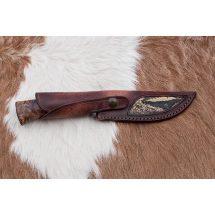 Ekskluzywny nóż damasceński 14,4 cm kasztanowiec/ząb mamuta