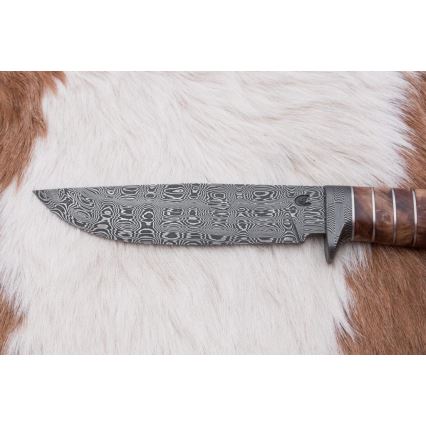 Ekskluzywny nóż damasceński 14,4 cm kasztanowiec/ząb mamuta