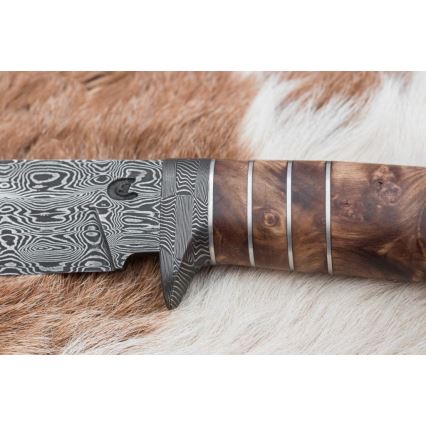 Ekskluzywny nóż damasceński 14,4 cm kasztanowiec/ząb mamuta