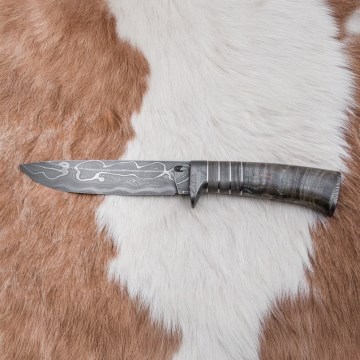 Ekskluzywny nóż damasceński 14 cm popiół
