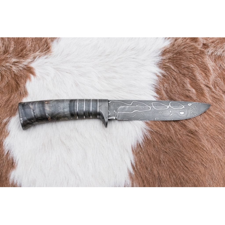 Ekskluzywny nóż damasceński 14 cm popiół