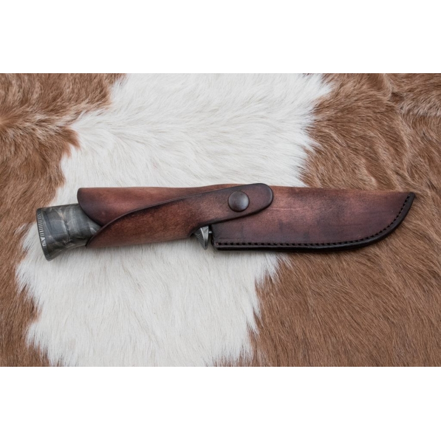 Ekskluzywny nóż damasceński 14 cm popiół