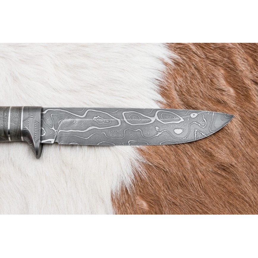Ekskluzywny nóż damasceński 14 cm popiół