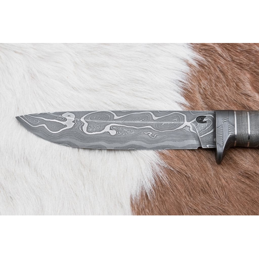 Ekskluzywny nóż damasceński 14 cm popiół