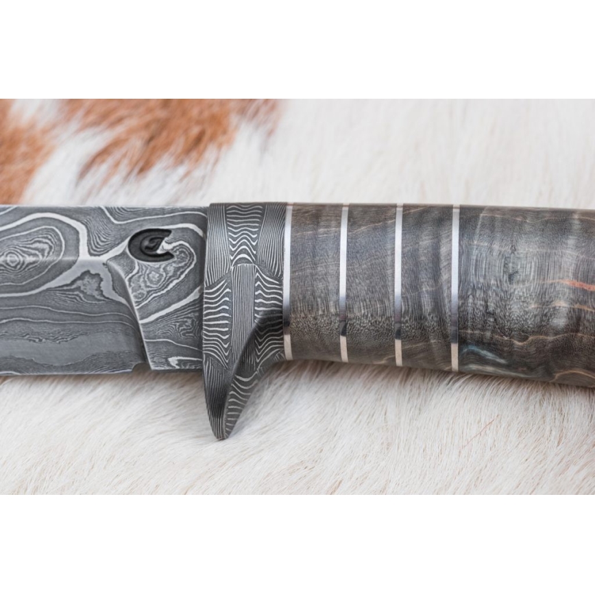 Ekskluzywny nóż damasceński 14 cm popiół