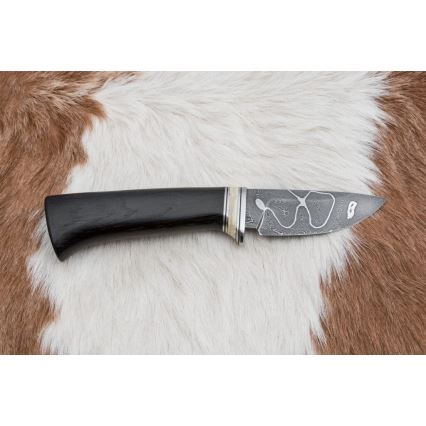 Ekskluzywny nóż damasceński 8,6 cm dąb/kość wielbłądzia
