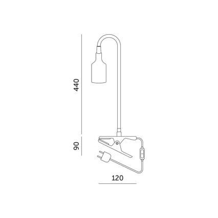 Elastyczna lampa stołowa z klipsem do uprawy roślin PLANTY 1xE27/30W/230V biała