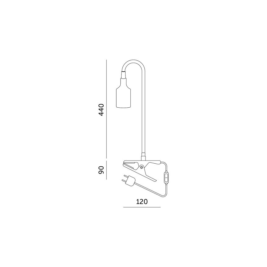 Elastyczna lampa stołowa z klipsem do uprawy roślin PLANTY 1xE27/30W/230V biała