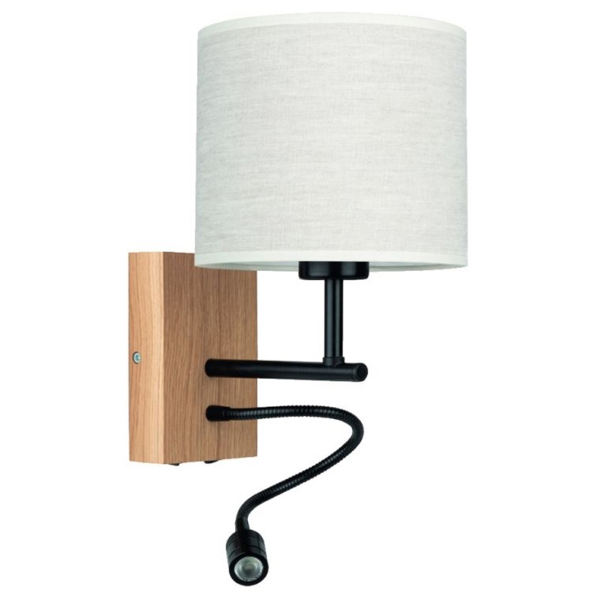 Elastyczna lampa BOHO 1xE27/25W + LED/1W/230V dąb