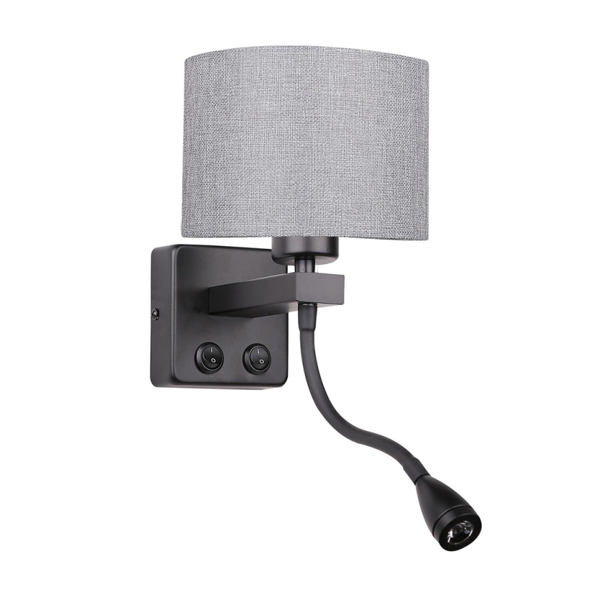 Elastyczna lampa LED POLO 1xE27/40W+LED/2W 230V czarna