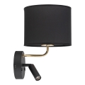 Elastyczna lampa LED RICHI 1xE27/15W/230V + LED/3W/230V czarna
