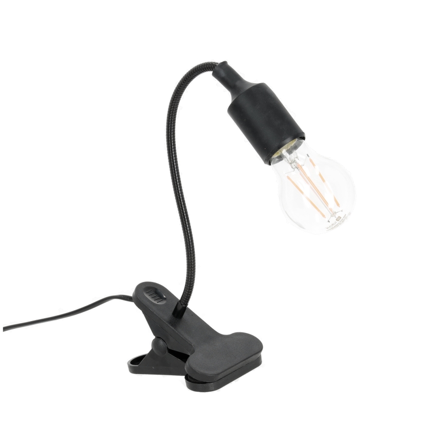 Elastyczna Lampa stołowa z klipsem CLIP 1xE27/30W/230V czarny