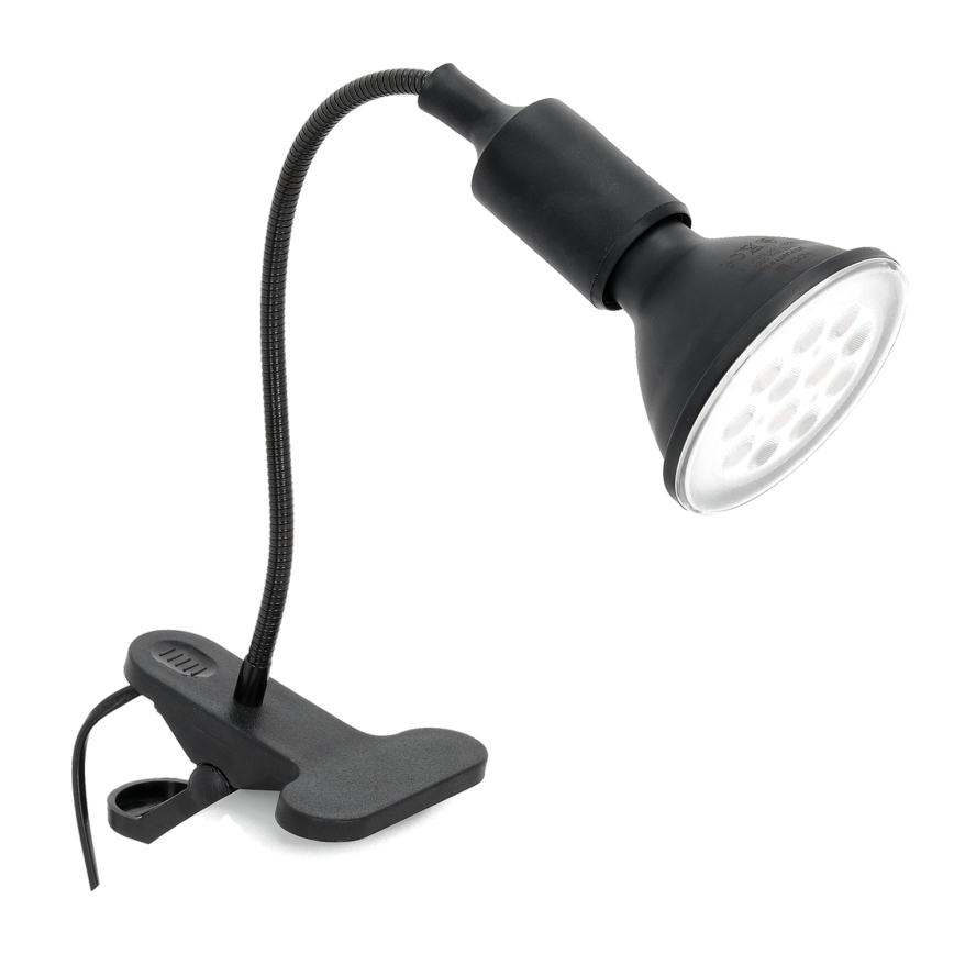Elastyczna Lampa stołowa z klipsem CLIP 1xE27/30W/230V czarny