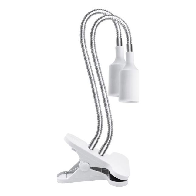 Elastyczna Lampa stołowa z klipsem do uprawy roślin PLANTY 2xE27/30W/230V biała
