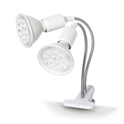 Elastyczna Lampa stołowa z klipsem do uprawy roślin PLANTY 2xE27/30W/230V biała