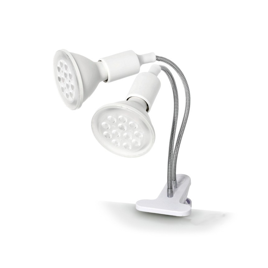 Elastyczna Lampa stołowa z klipsem do uprawy roślin PLANTY 2xE27/30W/230V biała